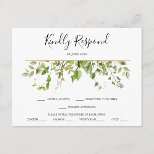 Woodland Greenery Bröllop OSA Postcard Vykort