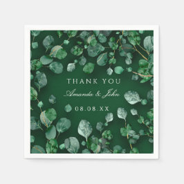 Woodland Greenery Eucaliptus Rustic Bröllop Händel Pappersservett