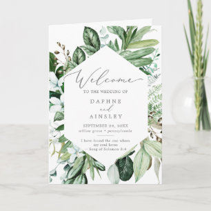 Woodland Greenery Folded Bröllop Program