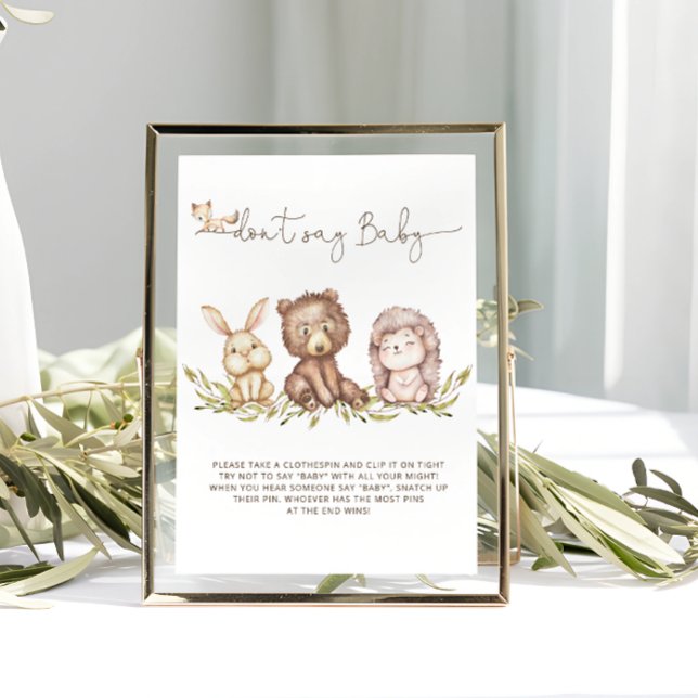 Woodland Greenery Säg inte att Baby Game Poster (Skapare uppladdad)