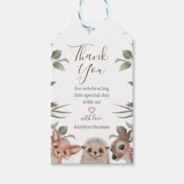 Woodland Greenery Tack Gift Märkres Presentetikett