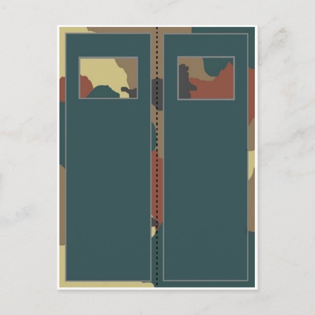 Woodland Grönt Camouflage Bookmark Postcard Vykort (Framsida)