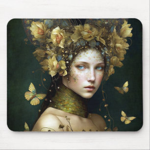 Woodland Grönt Fairy Fantasy Art Musmatta