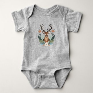 Woodland Harmony – Boho Deer Botanical Illustratio T Shirt