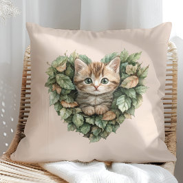 Woodland Heart Kattunge - Mysigt Fall Kudde