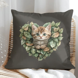 Woodland Heart Kattunge - Mysigt Fall Kudde