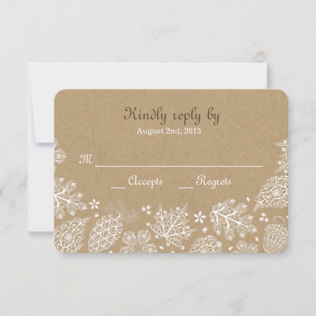 Woodland Heart Lacy Löv Fall Wedof OSA Kort (Framsida)