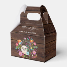 Woodland Hedgehog Favors Box Gable Rustic