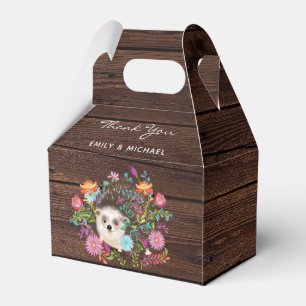 Woodland Hedgehog Favors Box Gable Rustic Presentaskar