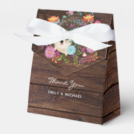 Woodland Hedgehog Favors Box Rustic Wood Presentaskar