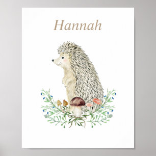 Woodland Hedgehog Personlig Poster