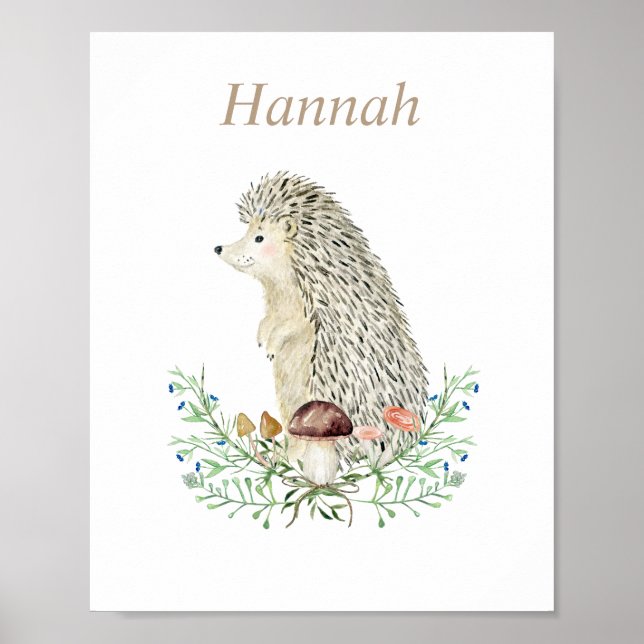 Woodland Hedgehog Personlig Poster (Framsidan)
