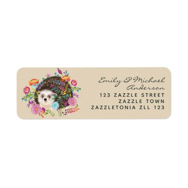 Woodland Hedgehog Returetiketters Returadress Etikett (Framsidan)