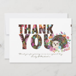 Woodland Hedgehog TACK Folk Flowers Kort