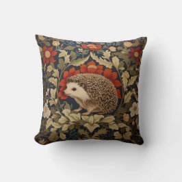 Woodland Hedgehog William Morris Inspired Kudde