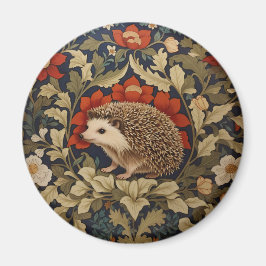Woodland Hedgehog William Morris Inspired Magnet