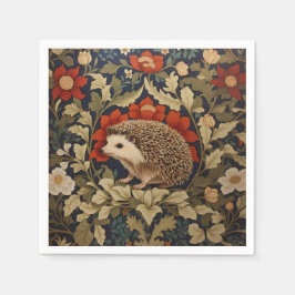 Woodland Hedgehog William Morris Inspired Pappersservett