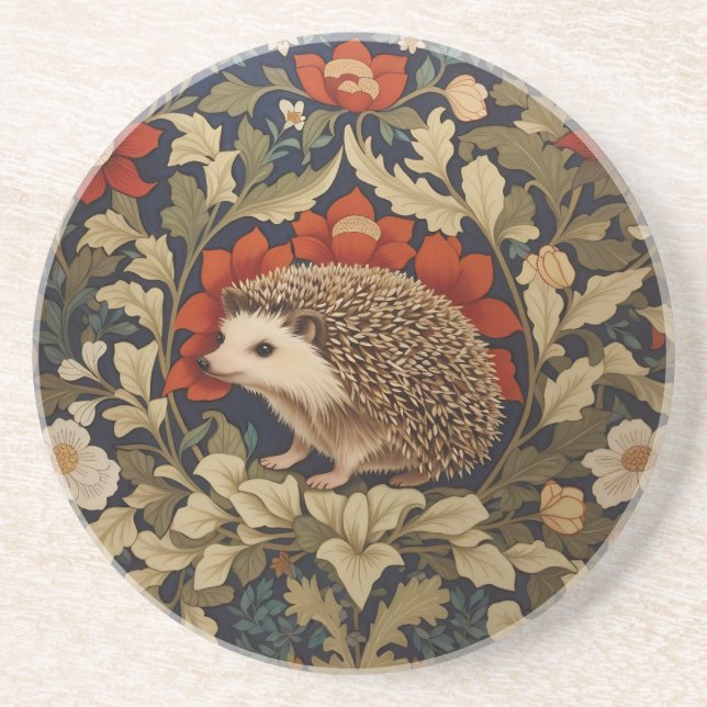 Woodland Hedgehog William Morris Inspired Underlägg (Framsidan)
