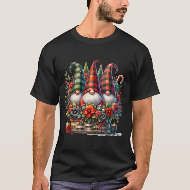 Woodland Helgdag Gnomes T Shirt (Framsida)