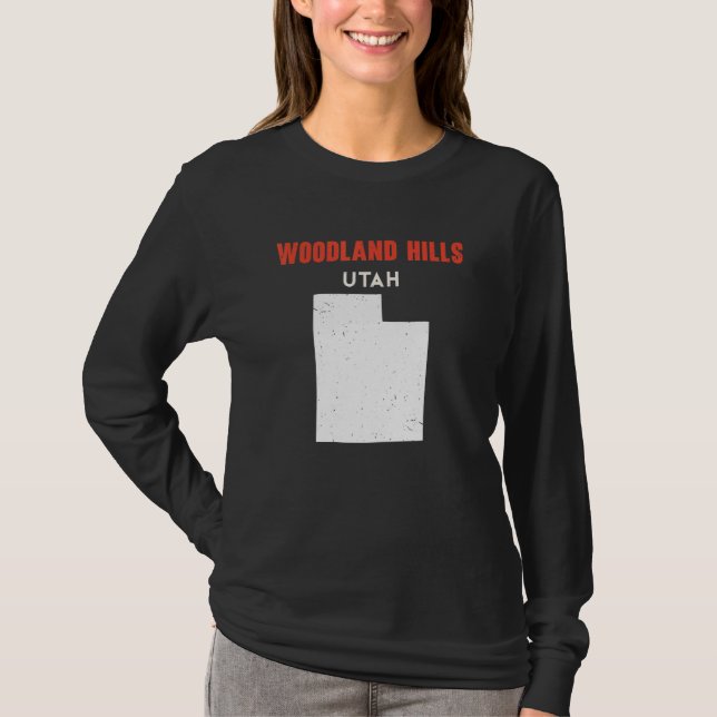 Woodland Hills Utah USA State America Travel Utaha T Shirt (Framsida)