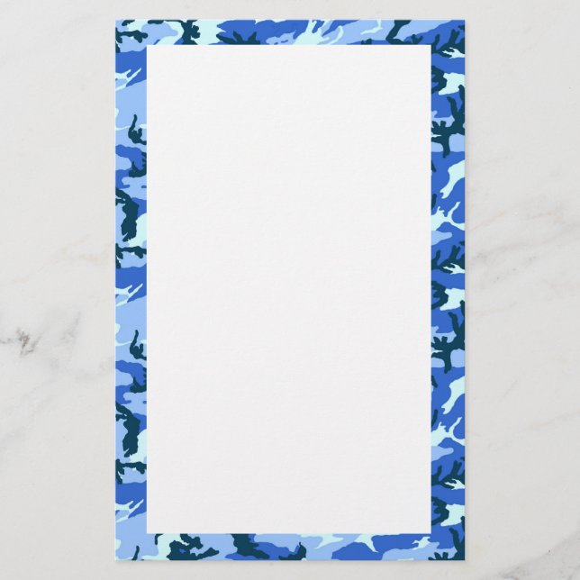 Woodland Himlar Blue Camouflage Brevpapper (Framsida)