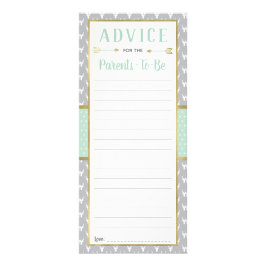 Woodland Hjort Advice Card, Baby Shower, Mint, Grå Reklamkort