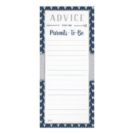 Woodland Hjort Advice Card, Baby Shower, Navy, Grå Reklamkort