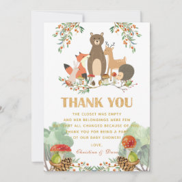 Woodland Hjort Baby Shower Birthday - tackkort Tack Kort