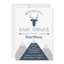 Woodland Hjort Baby Shower-inbjudan, Faux Foil