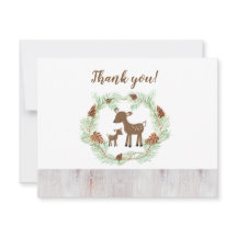 Woodland Hjort Baby Shower Tackkort