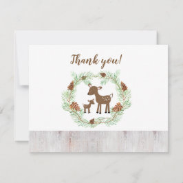 Woodland Hjort Baby Shower Tackkort Inbjudningar