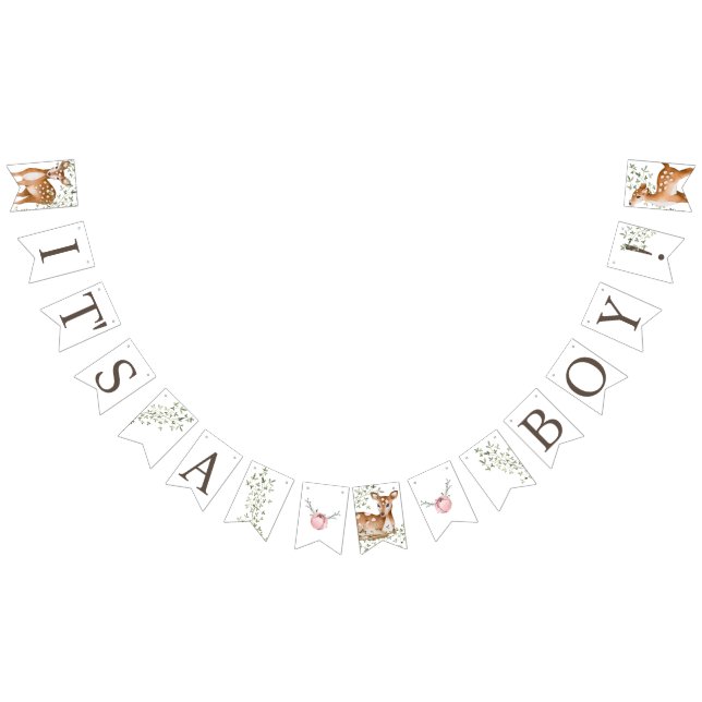 Woodland Hjort Baby Shower Vimplar (Alla)