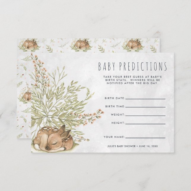 Woodland Hjort | Barnstödraster Inbjudningar (Fram/baksida)