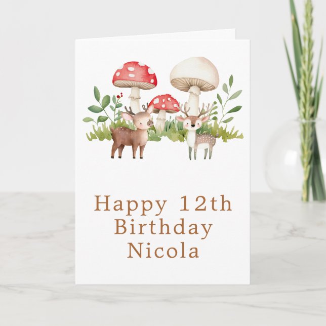 Woodland Hjort Birthday Card Kort (Framsida)