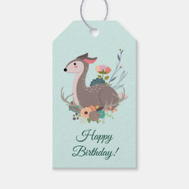 Woodland Hjort Birthday Personlig Presentetikett
