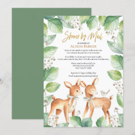 Woodland Hjort Blommigt Greenery Baby Shower by Ma Inbjudningar