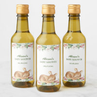 Woodland Hjort Blommigt Greenery Baby Shower Mini