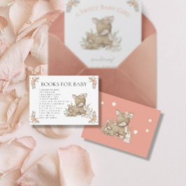 Woodland Hjort Fawn Blommigt Girl Baby Shower Boka Tilläggskort
