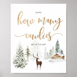 Woodland hjort Gissa hur många kaniner Poster