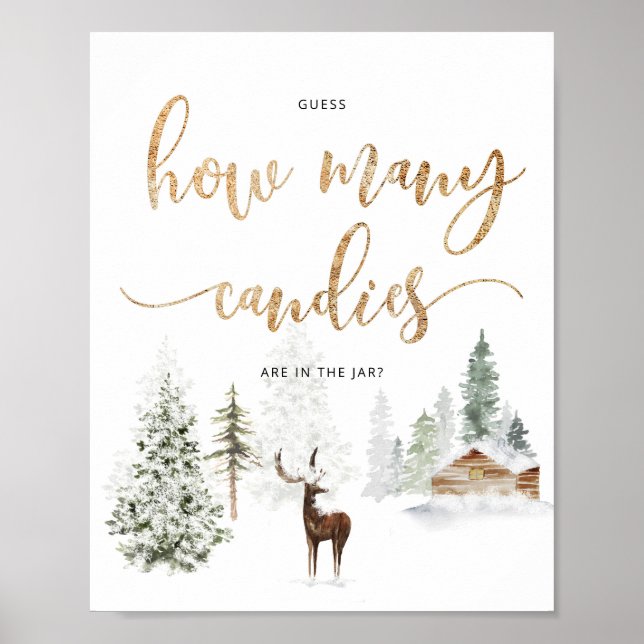 Woodland hjort Gissa hur många kaniner Poster (Framsidan)