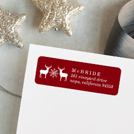 Woodland Hjort Jul Returadress Etikett