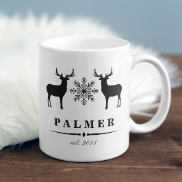 Woodland Hjort Personlig Family Namn Kaffemugg