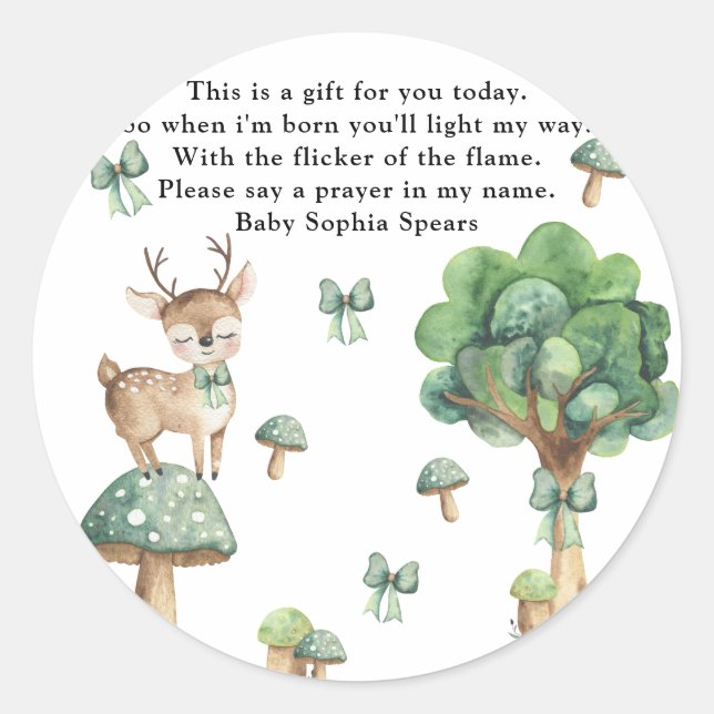 Woodland Hjort - Prayer Candle etikett (Framsida)