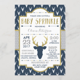 Woodland Hjort Sprinkle-inbjudan, Faux Foil Inbjudningar