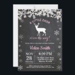 Woodland Hjort Winter Girl Baby Shower-inbjudan<br><div class="desc">Woodland Hjort Winter Girl Baby Shower-inbjudan. Vit snöflummel. Bjud in pojkbabyskor. Rosa Winter Helgdag Baby Shower Inbjudan. Bakgrund för kalkbord. Black and White. Om du vill göra ytterligare anpassningar klickar du på knappen "Anpassa" och användor verktyg som är utformat för att ändra mallen.</div>