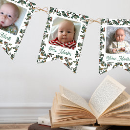 Woodland Höst löv First Birthday Photo Vimplar
