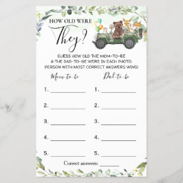 Woodland hur gamla de var, babyvisare, spelkort flygblad