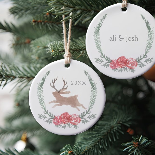 Woodland Jackalope jul Keepsaké Julgransprydnad Keramik (Skapare uppladdad)