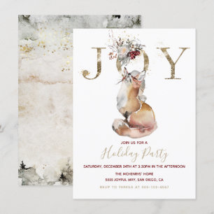 Woodland Joy Red Fox Julfest Inbjudningar