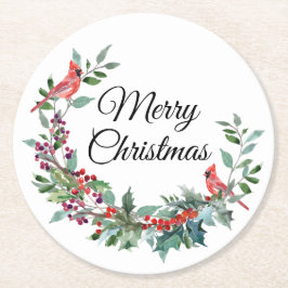 Woodland Kardinal jul Underlägg Papper Rund